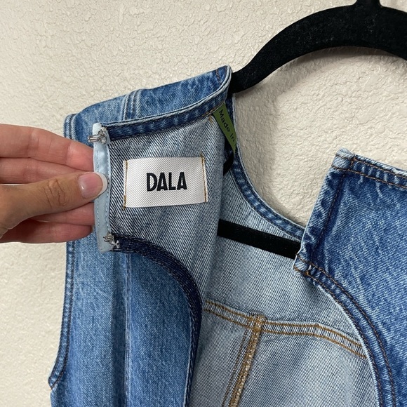 NWT DALA 31 Open Back Column Dress Cornflower Blue Denim Midi Sz 31 - Picture 5 of 10